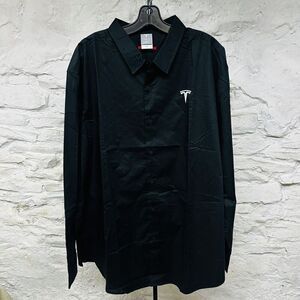 NWOT Tesla Men’s Black Cotton Button Up Shirt Logo Employee 3XL XXXL